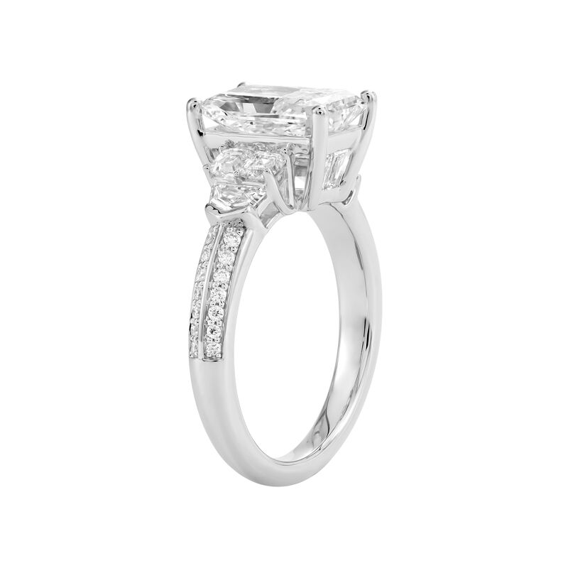 Radiant Lab Grown Diamond 3 1/2ctw. Engagement Ring in 14k White Gold image number null